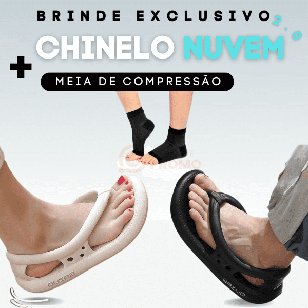 Chinelo Nuvem 2.0 - Confortável + Meia de Compressão De Brinde