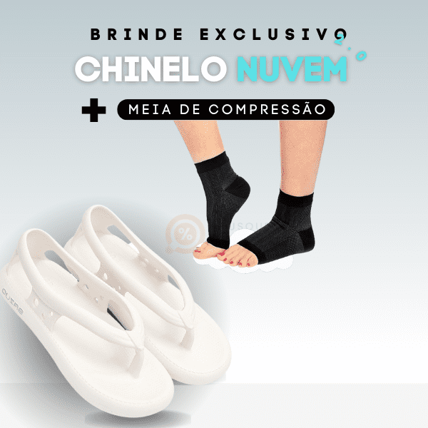 Chinelo Nuvem 2.0 - Confortável + Meia de Compressão De Brinde